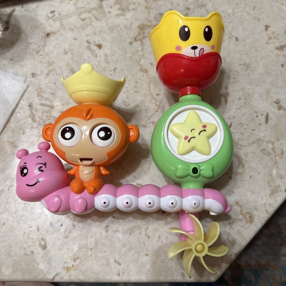 Fun Bath Time Monkey & Caterpillar Toy Makes Bathing Fun For Toddlers